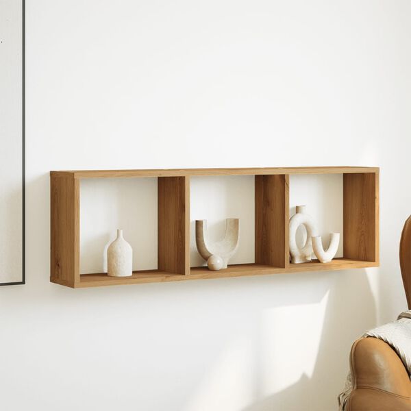 vidaXL k&eacute;zműves t&ouml;lgy sz&iacute;nű szerelt fa faliszekr&eacute;ny 100 x 16 x 30 cm