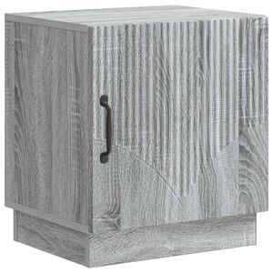 vidaXL &Eacute;jjeli asztal Sz&uuml;rke Sonoma 43 x 34,5 x 47 cm Szerelt Fa