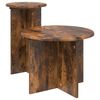 vidaXL Kisasztal k&eacute;szlet 2 db F&uuml;st&ouml;s T&ouml;lgy &Oslash; 45 x 35 cm Szerelt Fa
