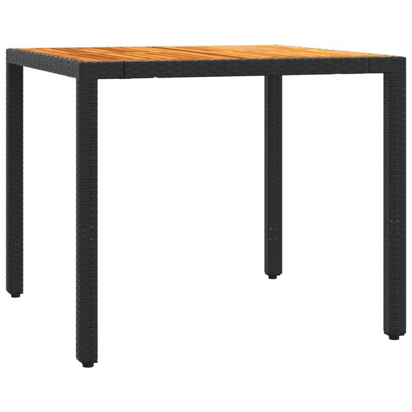 vidaXL 5 r&eacute;szes fekete polyrattan kerti &eacute;tkezőgarnit&uacute;ra p&aacute;rn&aacute;kkal