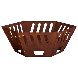 vidaXL Tűzrak&oacute; Rozsd&aacute;s 60 x 60 x 23 cm Időj&aacute;r&aacute;s&aacute;ll&oacute; Ac&eacute;l