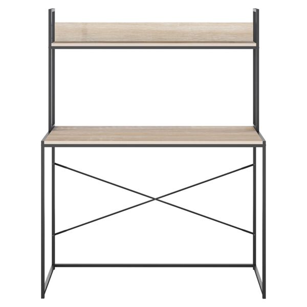 vidaXL fekete-t&ouml;lgysz&iacute;nű szerelt fa sz&aacute;m&iacute;t&oacute;g&eacute;pasztal 110 x 60 x 138 cm