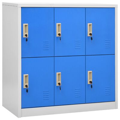 vidaXL világosszürke-kék acél zárható szekrény 90 x 45 x 92,5 cm