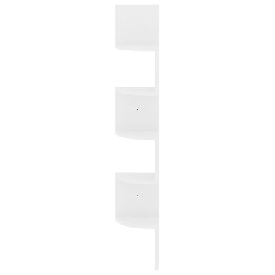 vidaXL magasfényű fehér szerelt fa fali sarokpolc 19 x 19 x 123 cm