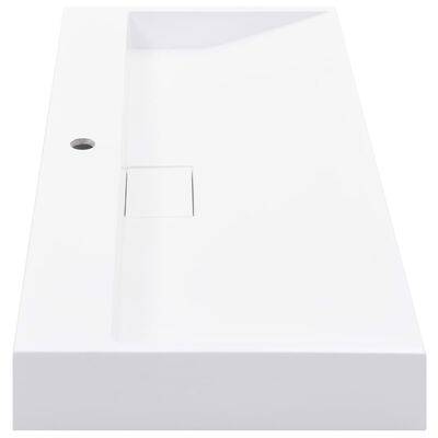 vidaXL fehér ásványöntvény/márványöntvény mosdókagyló 100x46x11 cm