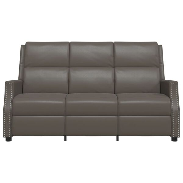 vidaXL 3 személyes szürke műbőr dönthető masszázsfotel