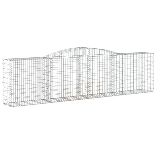 vidaXL 15 db íves horganyzott vas gabion kosár 400x50x100/120 cm