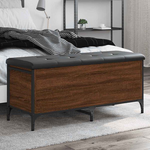 vidaXL barna t&ouml;lgy sz&iacute;nű szerelt fa t&aacute;rol&oacute;pad 102 x 42 x 45 cm