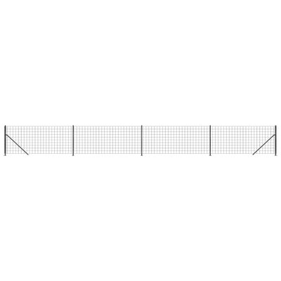 vidaXL antracitszürke dróthálós kerítés illesztőperemmel 0,8x10 m