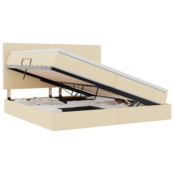 vidaXL &Aacute;gy t&aacute;rol&oacute;val &eacute;s LED l&aacute;mp&aacute;val Kr&eacute;m 200 x 200 cm Poli&eacute;szter