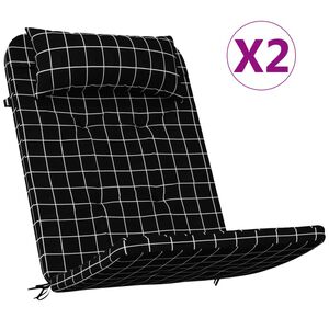 vidaXL 2 db fekete kock&aacute;s oxford-sz&ouml;vet Adirondack-sz&eacute;kp&aacute;rna
