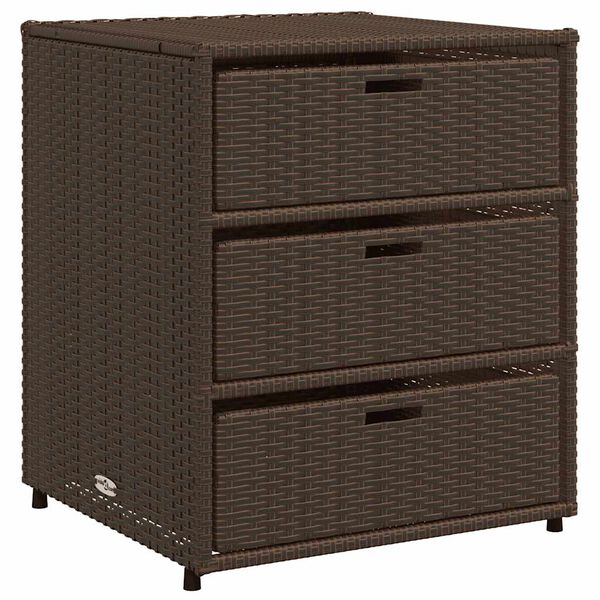 vidaXL barna polyrattan kerti tárolószekrény 55 x 59 x 69 cm