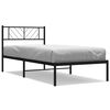 vidaXL fekete f&eacute;m &aacute;gykeret fejt&aacute;ml&aacute;val 80 x 200 cm