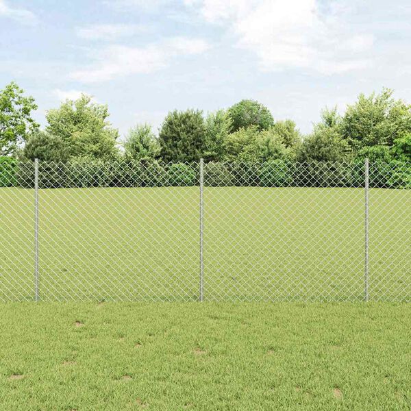 vidaXL Ker&iacute;t&eacute;s oszlopokkal Ez&uuml;st 1 x 10 m Ac&eacute;l