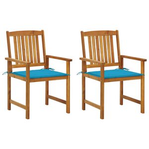 vidaXL 2 db tömör akácfa kerti szék párnával
