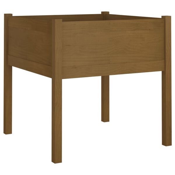 vidaXL 2 db mézbarna tömör fenyőfa kerti virágtartó 70 x 70 x 70 cm