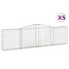 vidaXL 5 db &iacute;ves horganyzott vas gabion kos&aacute;r 400x30x100/120 cm