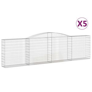vidaXL 5 db &iacute;ves horganyzott vas gabion kos&aacute;r 400x30x100/120 cm