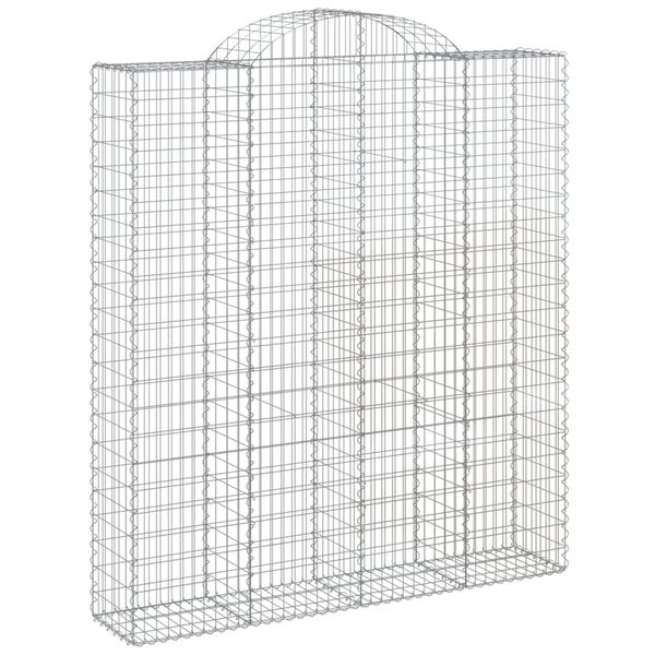 vidaXL 5 db íves horganyzott vas gabion kosár 200x50x220/240 cm