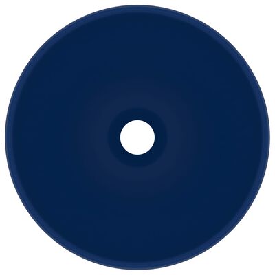 vidaXL kerek matt sötétkék kerámia luxus mosdókagyló 32,5 x 14 cm