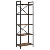vidaXL K&ouml;nyvespolc 5 szintes 56 x 34 x 171 cm Szerelt Fa F&uuml;st&ouml;lt t&ouml;lgy