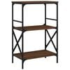vidaXL 3 szintes barna t&ouml;lgy szerelt fa k&ouml;nyvespolc 56 x 35 x 90,5 cm