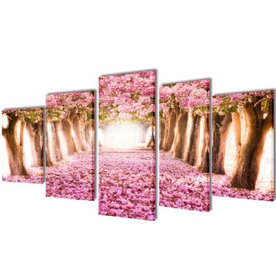 Nyomtatott vászon falikép szett cseresznyevirágzás 200 x 100 cm