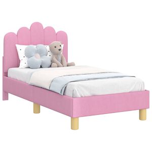 vidaXL Gyerek&aacute;gy keret fejt&aacute;ml&aacute;val R&oacute;zsasz&iacute;n 70 x 140 cm Sz&ouml;vet