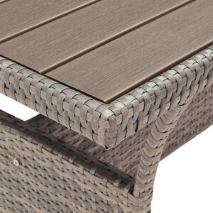 vidaXL sz&uuml;rke polyrattan kerti asztal 120 x 70 x 66 cm