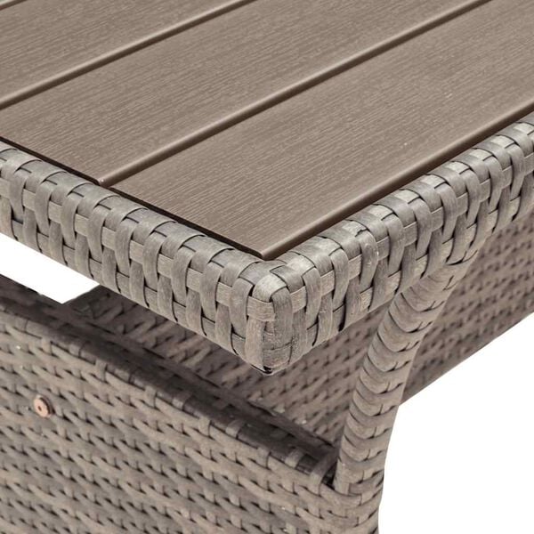 vidaXL sz&uuml;rke polyrattan kerti asztal 120 x 70 x 66 cm