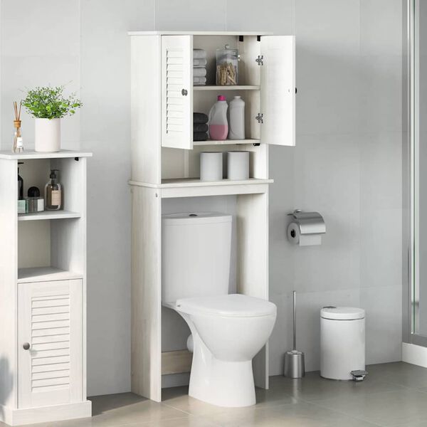 vidaXL WC Szekr&eacute;ny ajt&oacute;val VIGO Feh&eacute;r &eacute;s Antik Feh&eacute;r 60 x 27 x 161 cm