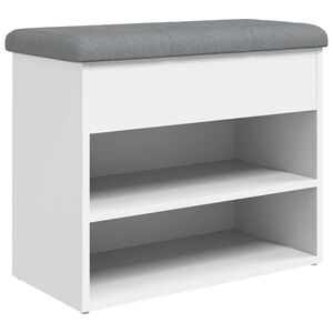 vidaXL feh&eacute;r cipőpad 62 x 32 x 50 cm r&eacute;tegelt f&aacute;b&oacute;l