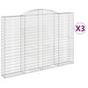 vidaXL 3 db &iacute;ves horganyzott vas gabion kos&aacute;r 300 x 30 x 200/220 cm