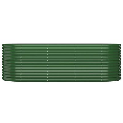 vidaXL zöld porszórt acél kerti magaságyás 224x80x68 cm