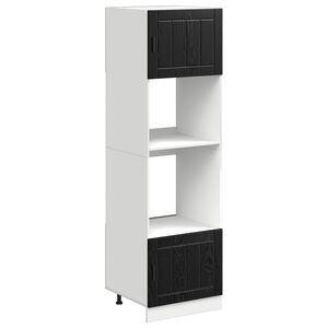 vidaXL Konyhaszekr&eacute;ny Fekete t&ouml;lgy 60 x 57 x 207 cm Faanyag