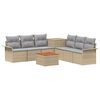 vidaXL Kanap&eacute; Szett 8 db Beige &eacute;s Vil&aacute;gossz&uuml;rke 55 x 55 x 37 cm