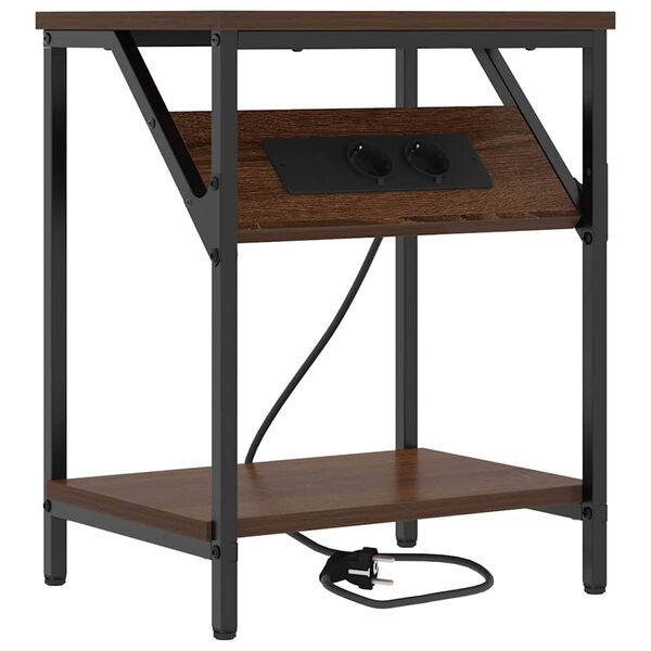 vidaXL &Eacute;jjeliszekr&eacute;ny Barna T&ouml;lgy 38 x 30 x 48 cm Faanyag