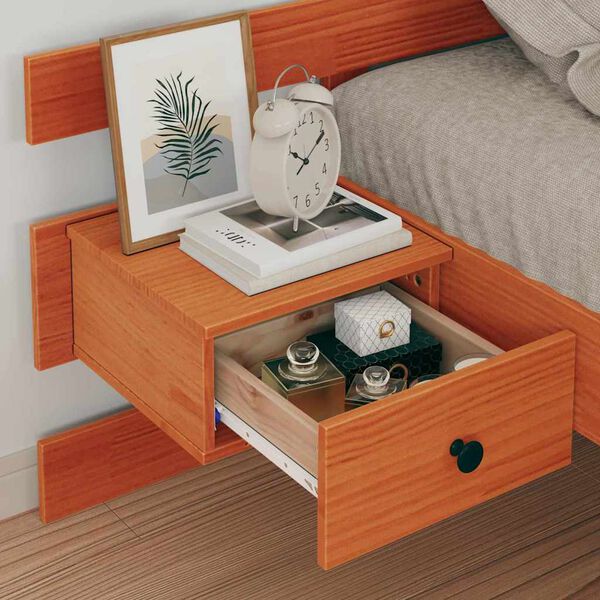 vidaXL Ágykeret fejtámlával Faggyú barna 90 x 190 cm Tömör fenyőfa