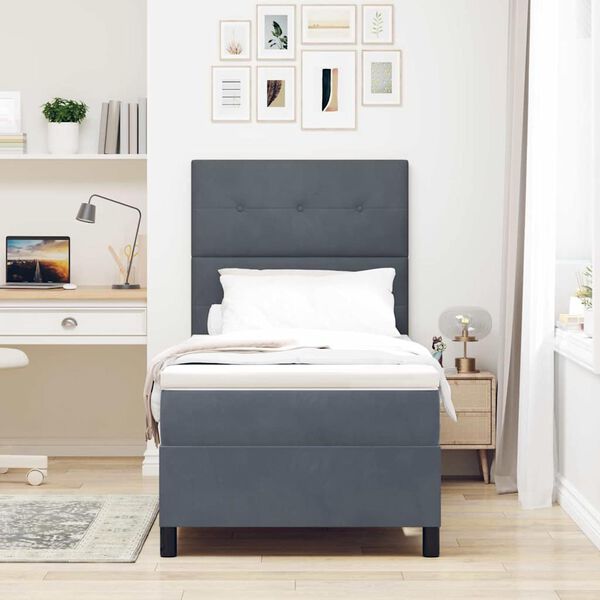 vidaXL LED Box Spring &Aacute;gy matracmal S&ouml;t&eacute;tsz&uuml;rke 90 x 200 cm sz&ouml;vet