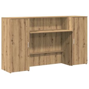 vidaXL recepci&oacute;s pult k&eacute;zműves t&ouml;lgy 180x50x103,5 cm szerelt fa