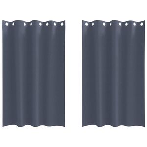 vidaXL Fekete F&uuml;gg&ouml;ny Gyűrűkkel 2 db Antracit 175 x 140 cm Poli&eacute;szter