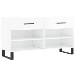 vidaXL magasf&eacute;nyű feh&eacute;r szerelt fa cipőpolc 102x35x55 cm