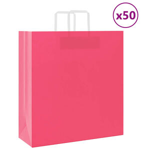 vidaXL 50 db r&oacute;zsasz&iacute;n pap&iacute;rzacsk&oacute;k foganty&uacute;kkal 45x17x48 cm