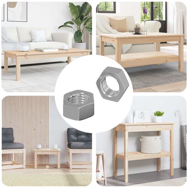 vidaXL Hatsz&ouml;gletű Anya 2 pcs Ez&uuml;st M6 Vas