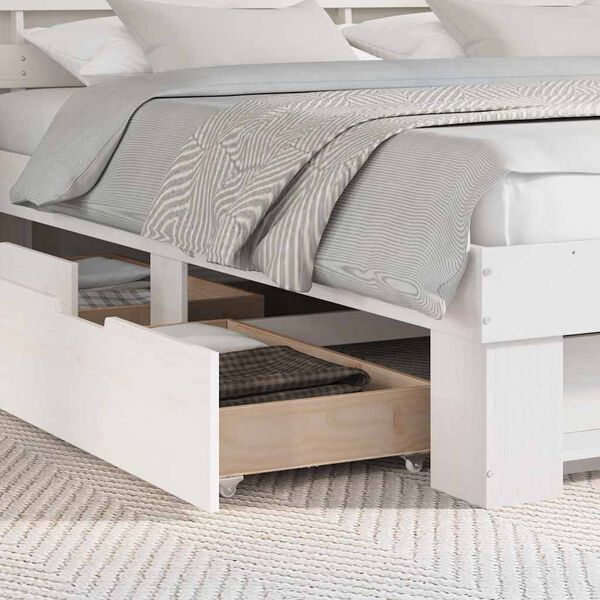 vidaXL &Aacute;gykeret fejt&aacute;ml&aacute;val fi&oacute;kkal Feh&eacute;r 180 x 200 cm T&ouml;m&ouml;r fenyőfa