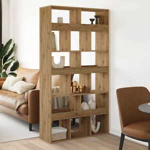 vidaXL k&eacute;zműves t&ouml;lgy sz&iacute;nű szerelt fa k&ouml;nyvespolc 100 x 33 x 187,5 cm