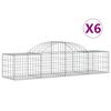 vidaXL 6 db &iacute;ves horganyzott vas gabion kos&aacute;r 200x50x40/60 cm