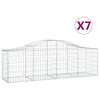 vidaXL 7 db &iacute;ves horganyzott vas gabion kos&aacute;r 200x50x60/80 cm