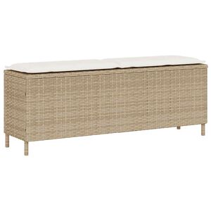 vidaXL b&eacute;zs polyrattan kerti pad p&aacute;rn&aacute;val 110x30x40,5 cm