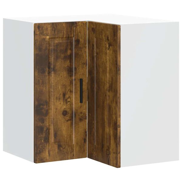 vidaXL Porto f&uuml;st&ouml;s t&ouml;lgy sz&iacute;nű szerelt fa konyhai fali sarokszekr&eacute;ny